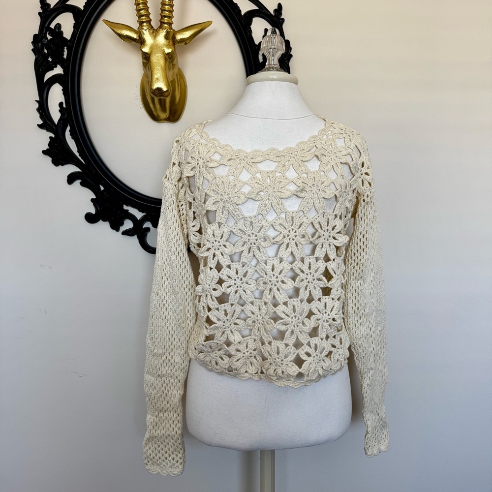 White Crow Cream Knit Long Sleeves Top